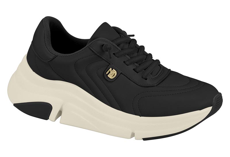 Tenis Modare Plataforma Negro Ultra Confort Napa Suprema