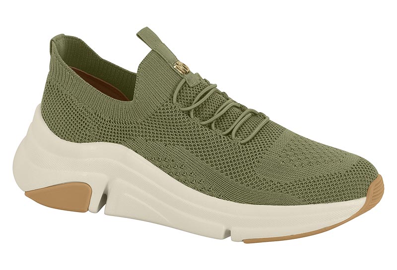 Tenis Urbano Slip On Plataforma Tejido Verde Salvia Modare