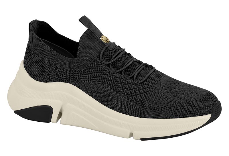 Tenis Knit Urbano Modare Negro Plataforma