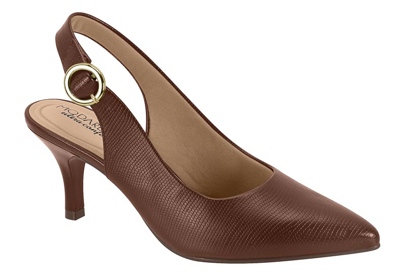 Zapatilla Destalonada Slingback Napa Lezard Café Modare Ultra Confort