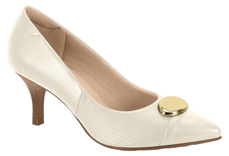 Zapatilla Kitten Detalle Metálico Microperforada Blanca Off Modare
