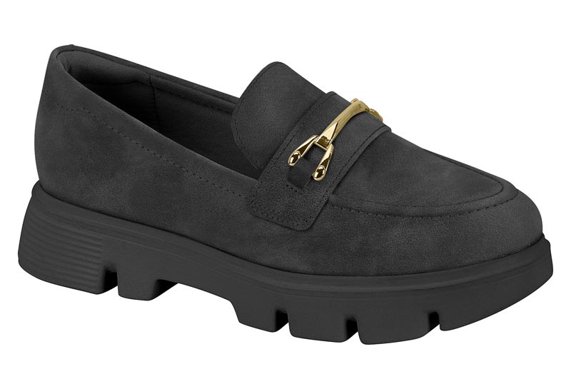 Mocasín Modare Napa Veluna Suela Track Herraje Dorado Negro