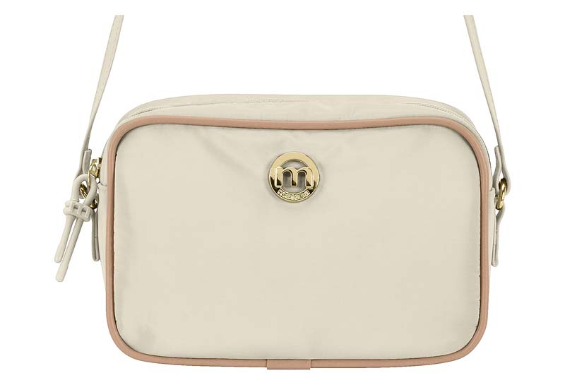 Zapato Bolso Cruzado Moleca Nylon Off-White/Nude
