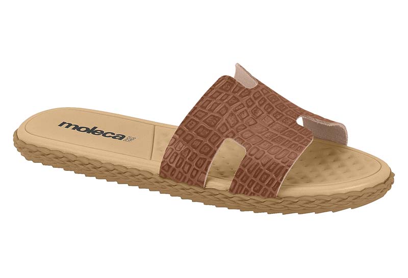 Sandalia Slide Mujer Verniz Croco Avela Moleca