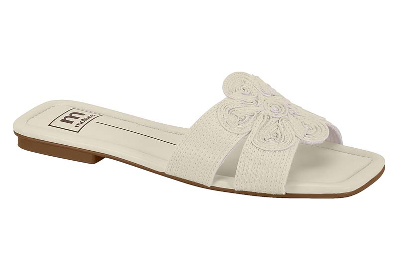 Sandalia Floral Blanco Off Napa Turim Moleca