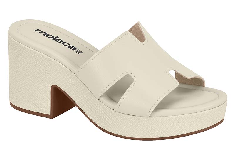 Sandalia de Plataforma Bloque Off White Napa Moleca