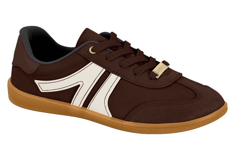Tenis Nobuck Combinado Moleca Chocolate y Blanco Off-White