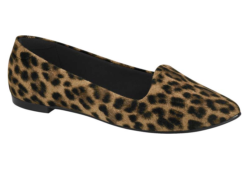 Balerina Punta Fina Animal Print Camello Moleca