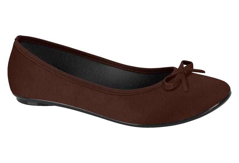 Balerina con Moño de Gamuza Flexible Café Moleca