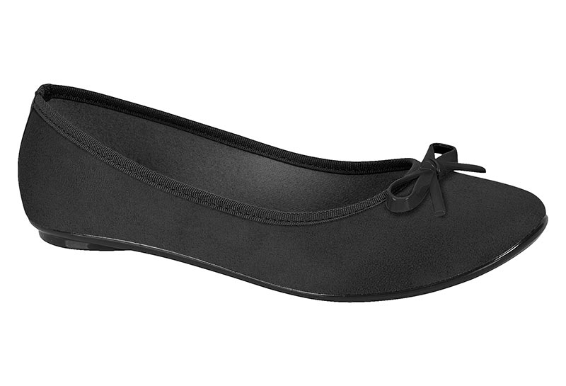 Balerina Moleca Negra Gamuza Flex con Moño