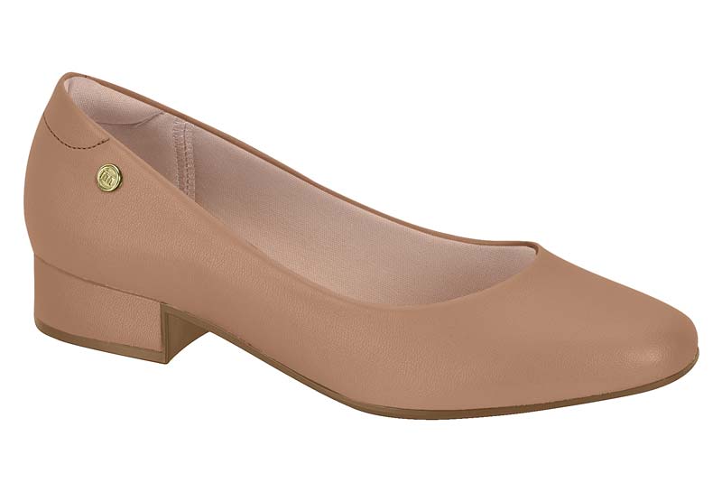 Zapatilla Tacón Bloque Napa Nude Moleca