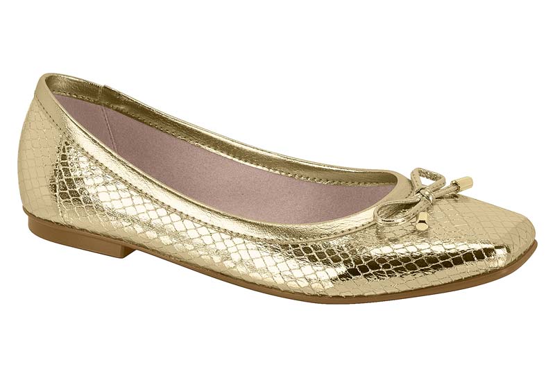 Balerina Moleca Metalizada Snake Dorado con Moño
