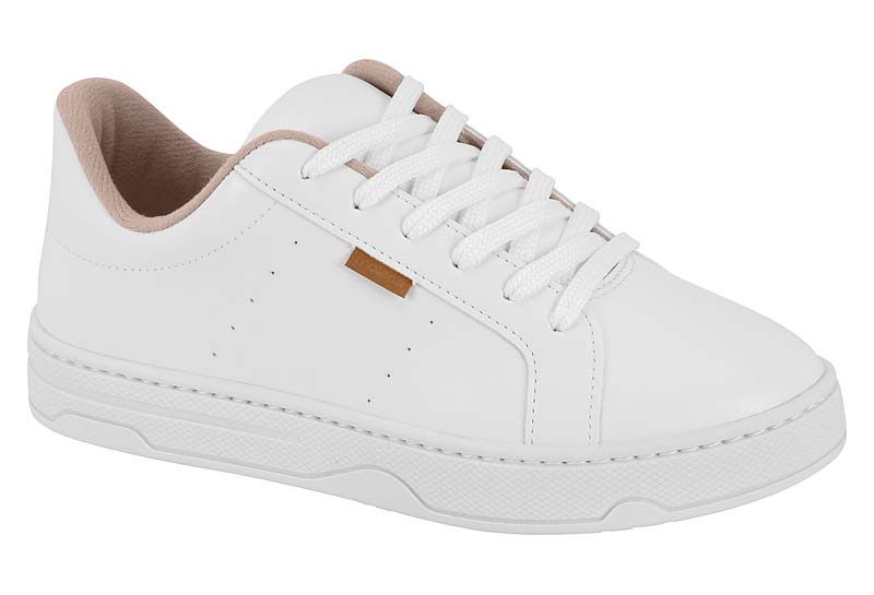 Tenis Urbano Blanco Napa Agujetas Moleca