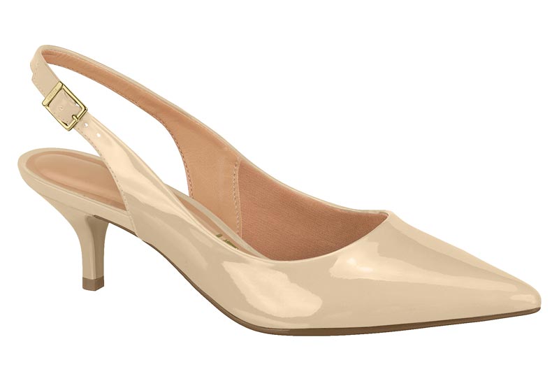 Zapatilla Destalonada Kitten Charol Beige Vizzano