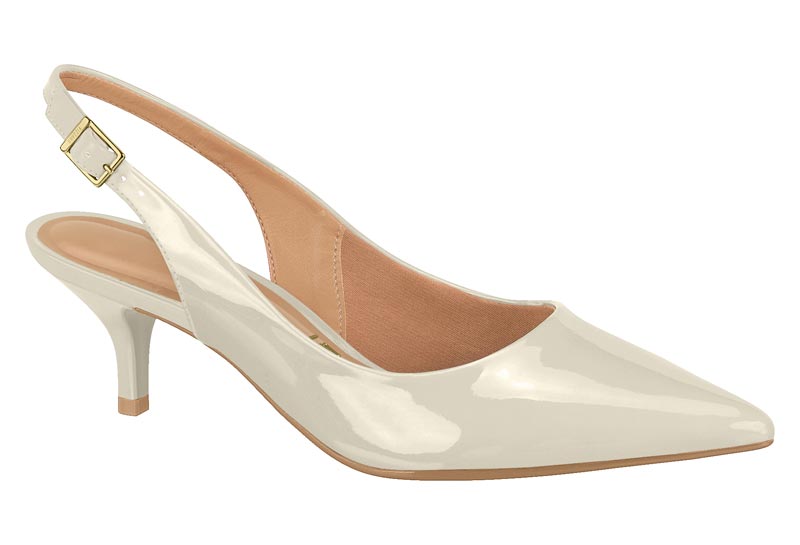 Zapatilla Destalonada Kitten Charol Blanco Off Vizzano
