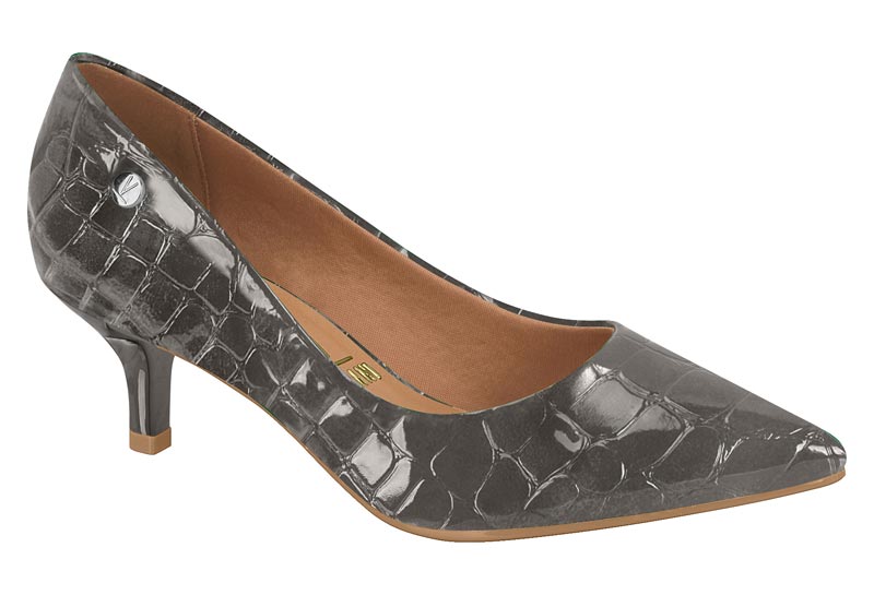Zapatilla Kitten Croco Verniz Gris Oscuro Vizzano