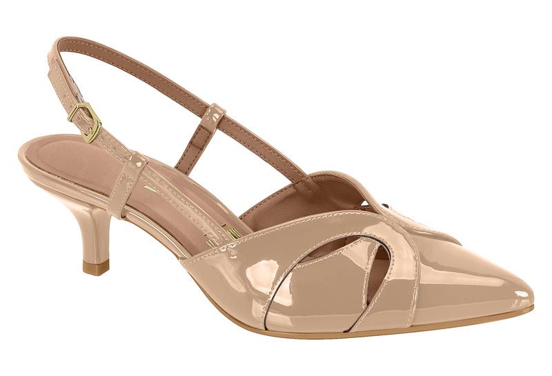 Zapatilla Destalonada Slingback Charol Beige Vizzano