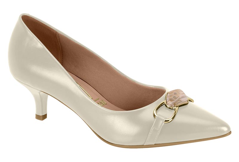 Zapatilla Kitten Napa Garda Broche Decorativo Blanco Off Vizzano