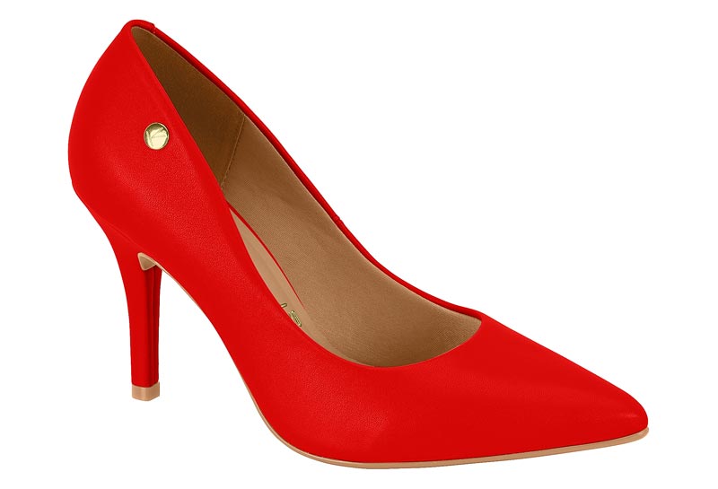 Zapatilla Aguja Punta Fina Rojo Rubí Pelica Vizzano