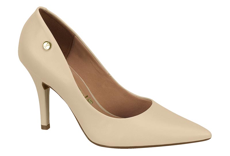 Zapatilla Punta Fina Tacón Aguja Pelica Beige Vizzano