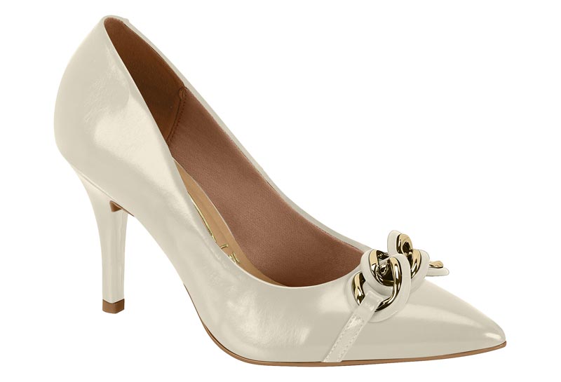 Zapatilla Vizzano Punta Fina Napa Charol Cadena Off White