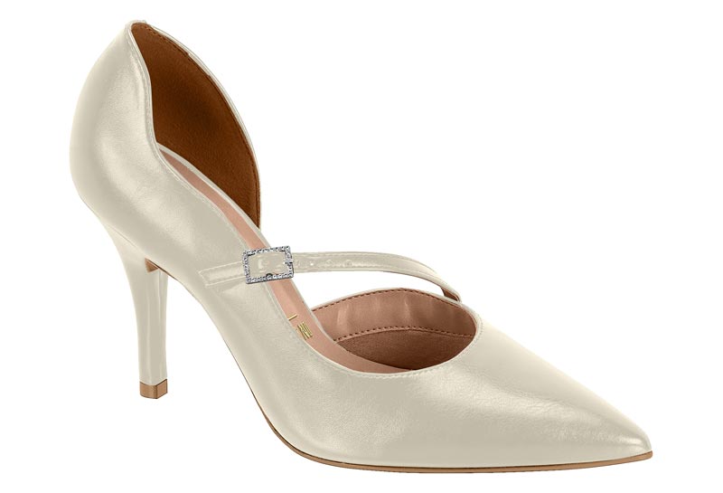 Zapatilla Stiletto Punta Fina con Hebilla Vizzano Blanco Off