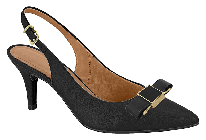 Zapatilla Destalonada Moño Pelica Negro Vizzano