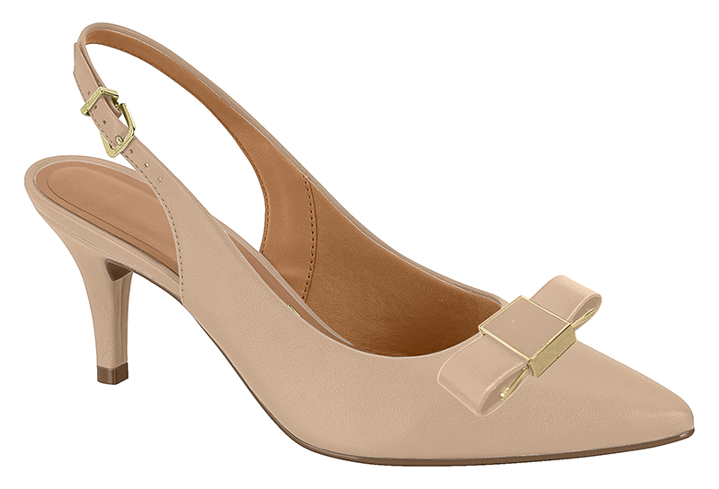 Zapatilla Slingback Moño Pelica Punta Fina Beige Vizzano