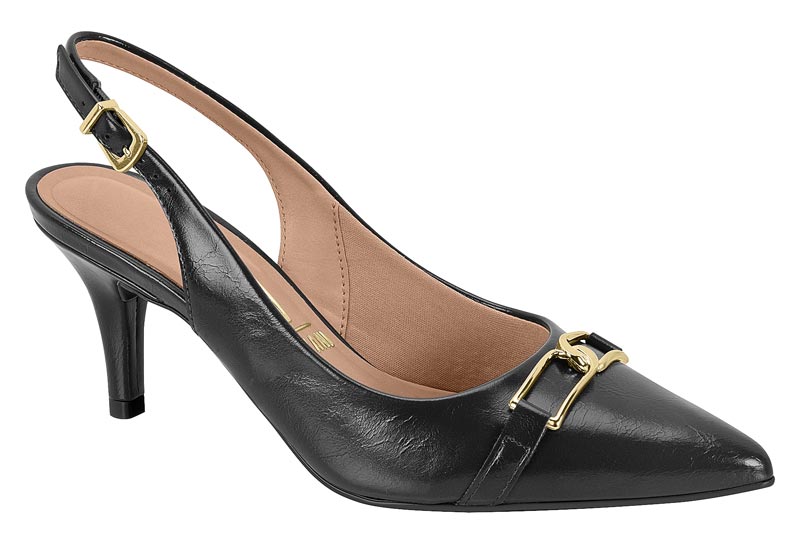 Zapatilla Destalonada Napa Herraje Negro Vizzano
