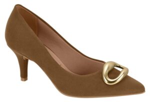 Zapatilla Kitten Gamuza Stretch Camel con Hebilla Vizzano