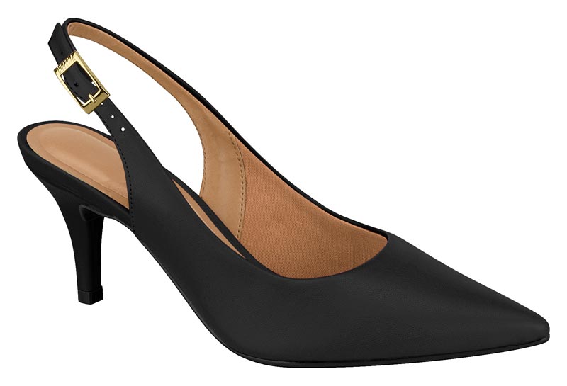 Zapatilla Destalonada Slingback Pelica Negro Vizzano