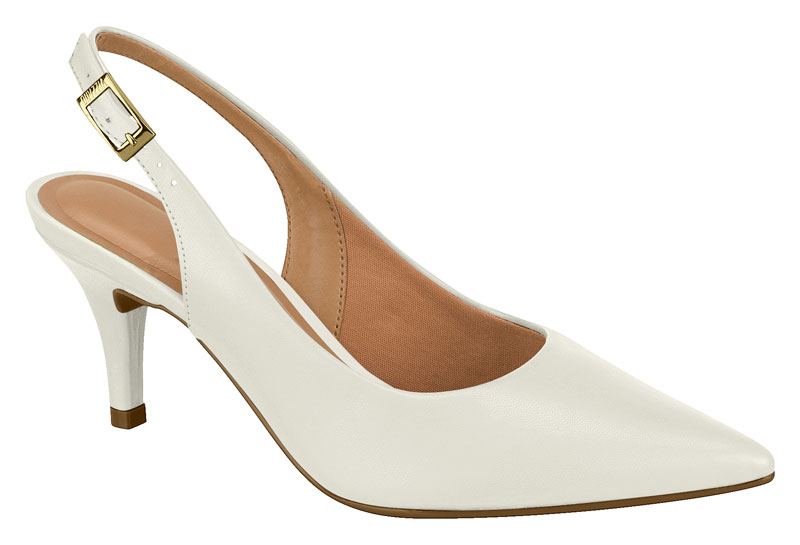 Zapatilla Destalonada Slingback Kitten Off-White Vizzano