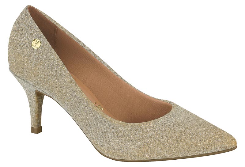 Zapatilla Punta Fina Glitter Dorado Vizzano