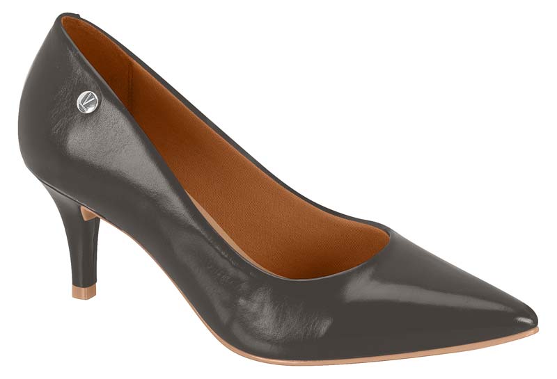 Zapatilla Napa Kitten Punta Fina Gris Oscuro Vizzano