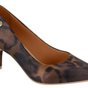 Zapatilla Animal Print Café Tacón Kitten Vizzano