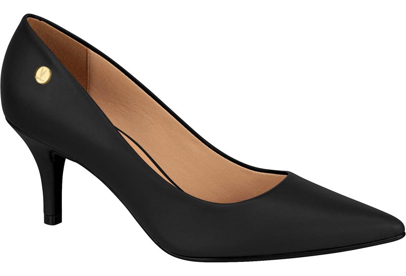 Zapatilla Tacón Kitten Punta Fina Negra Vizzano