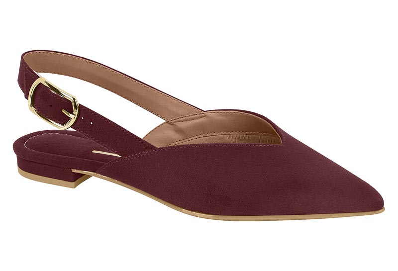 Zapatilla Destalonada Slingback Camurca Vino Vizzano