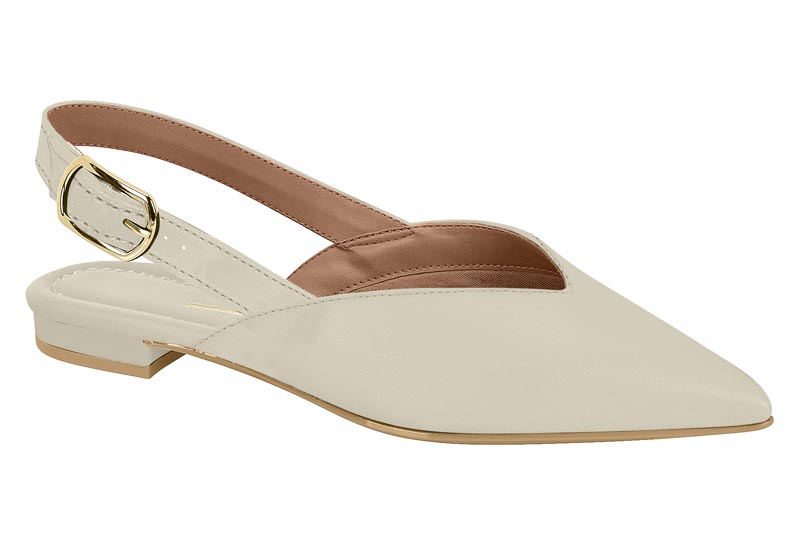 Zapatilla Destalonada Slingback Punta Fina Pelica Blanco Off Vizzano