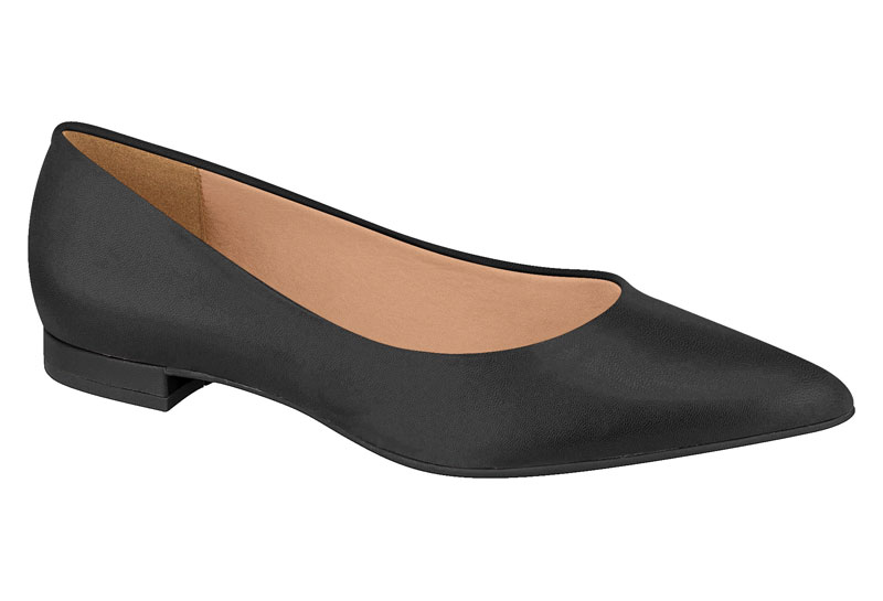 Balerina Punta Fina Pelica Negro Vizzano