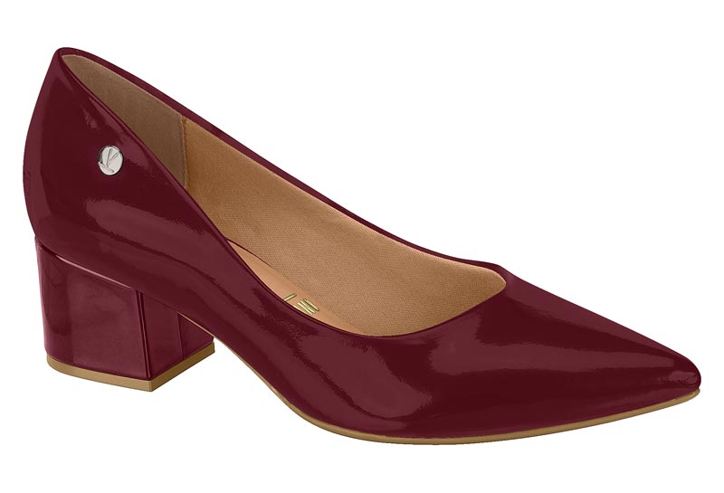 Zapatilla Punta Fina Bloque Charol Vino Vizzano