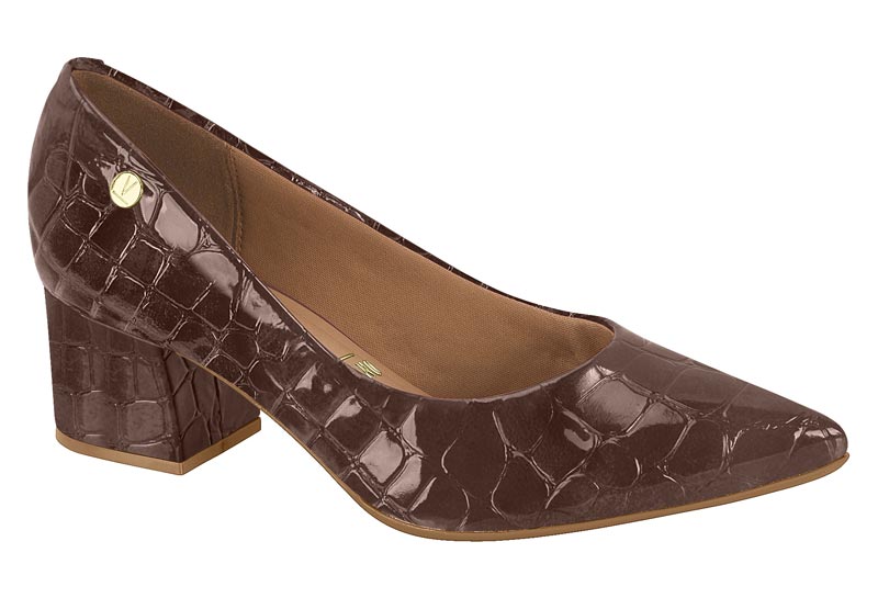 Zapatilla Punta Fina Bloque Croco Chocolate Vizzano