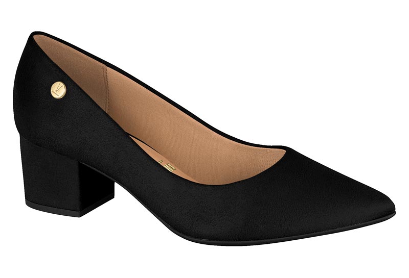 Zapatilla Tacón Bloque Negro Camurca Flex Vizzano