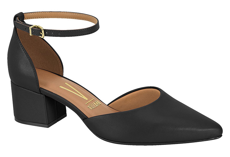 Zapatilla Destalonada Slingback Bloque Negro Vizzano