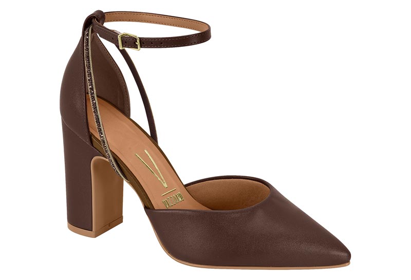Zapatilla Destalonada Pelica Chocolate Glitter Vizzano
