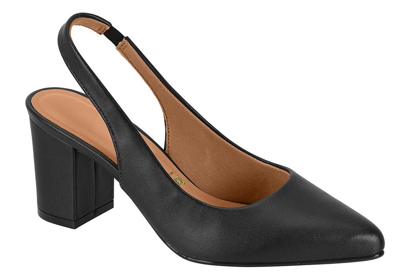 Zapatilla Destalonada Slingback Bloque Negro Vizzano