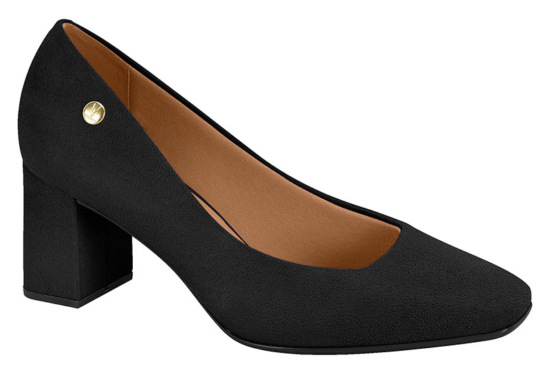 Zapatilla Tacón Bloque Gamuza Vizzano Negro