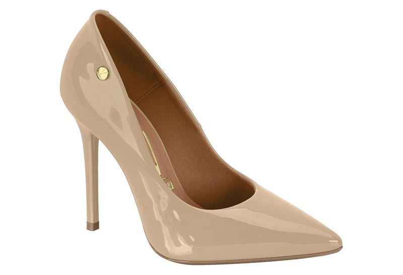 Zapatilla Punta Fina Charol Aguja Beige Vizzano