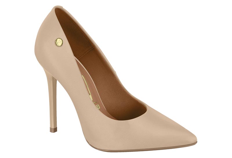 Zapatilla Tacón Aguja Punta Fina Beige Vizzano