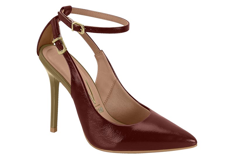 Zapatilla Destalonada Slingback Punta Fina Napa Carmín Vizzano