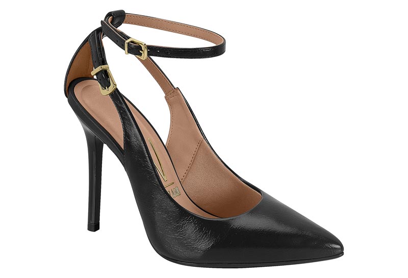 Zapatilla Destalonada Slingback Aguja Napa Negra Vizzano
